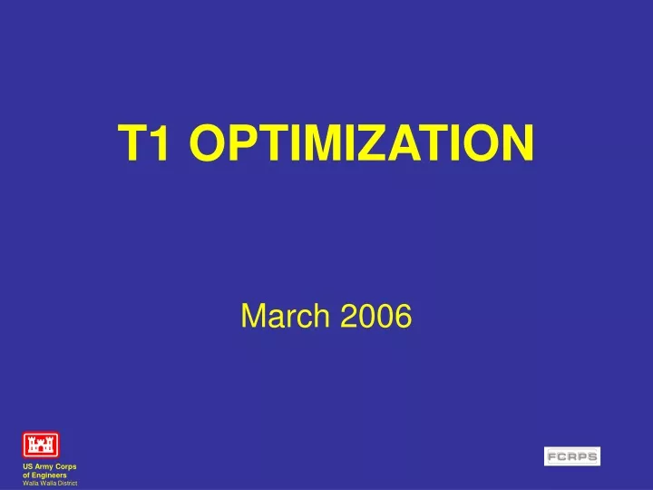t1 optimization