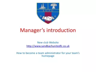 Manager’s introduction