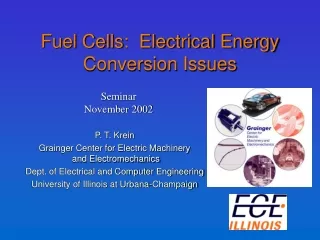 Fuel Cells:  Electrical Energy Conversion Issues