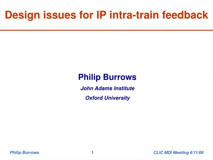 design issues for ip intra train feedback