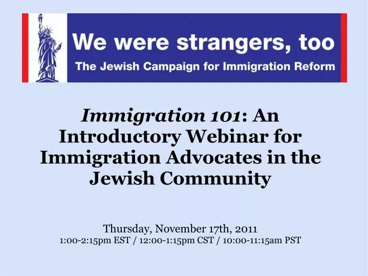 immigration 101 an introductory webinar