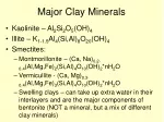 Major Clay Minerals