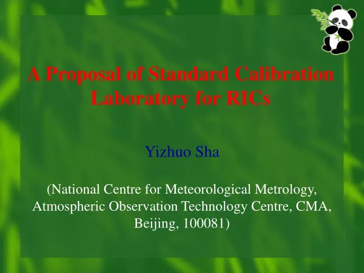 a proposal of standard calibration laboratory