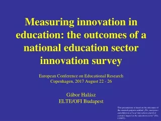 The background: innovation in education
