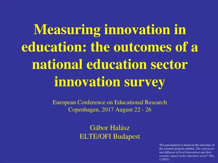 measuring innovation in education the outcomes