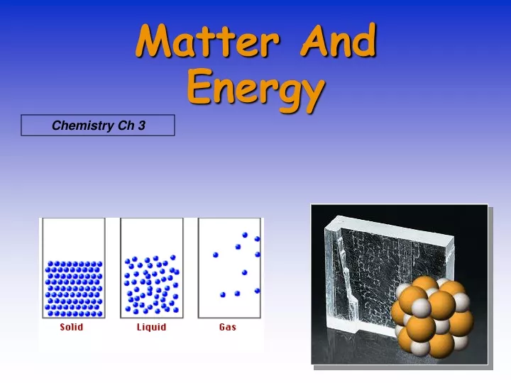 matter and energy