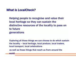 What is LocalCheck?