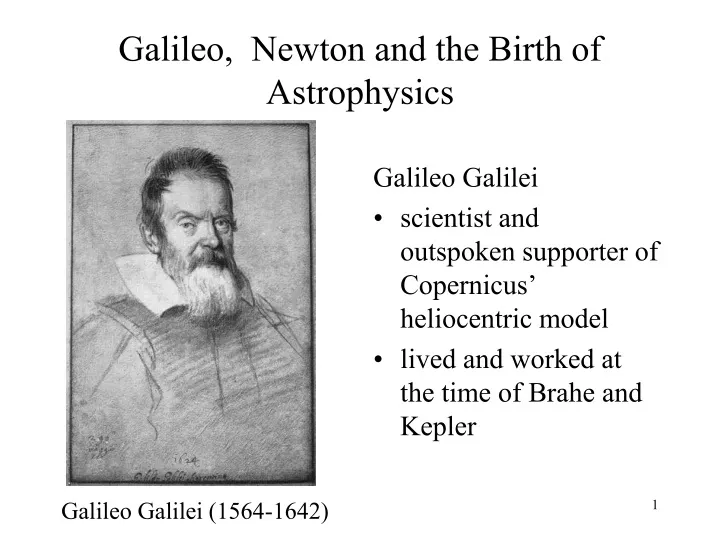 galileo newton and the birth of astrophysics