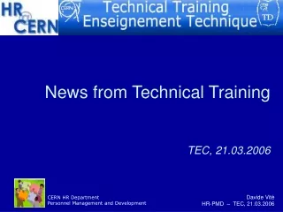 News from Technical Training TEC, 21.03.2006