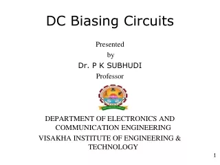DC Biasing Circuits