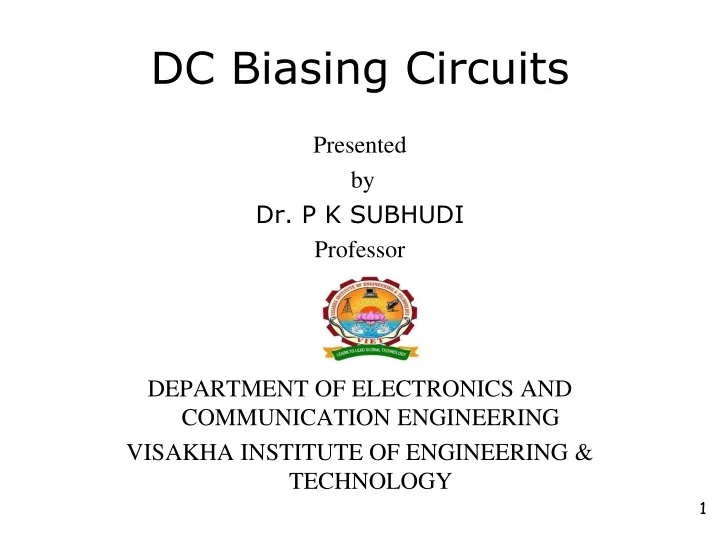 dc biasing circuits