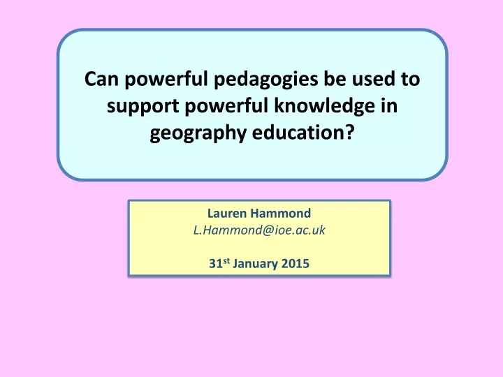 can powerful pedagogies be used to support