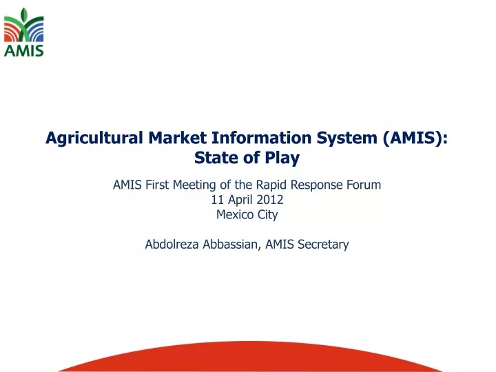 agricultural market information system amis state