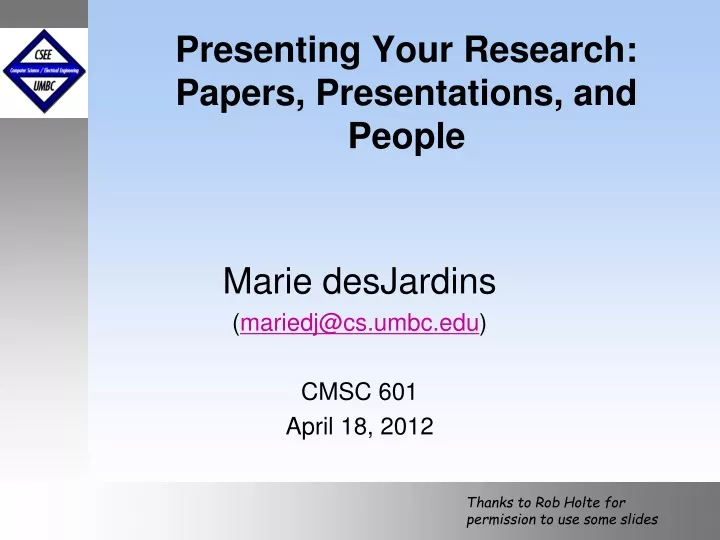 presenting your research papers presentations and people