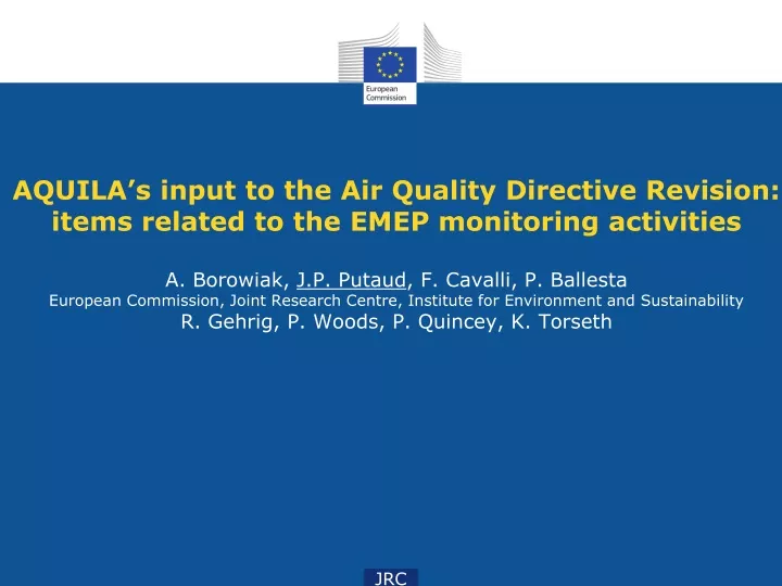 aquila s input to the air quality directive