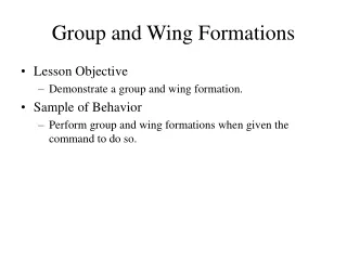 Group and Wing Formations