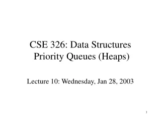 CSE 326: Data Structures  Priority Queues (Heaps)