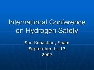 International Conference on Hydrogen Safety