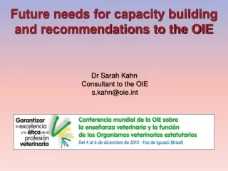 Future needs for capacity building and recommendations to the OIE