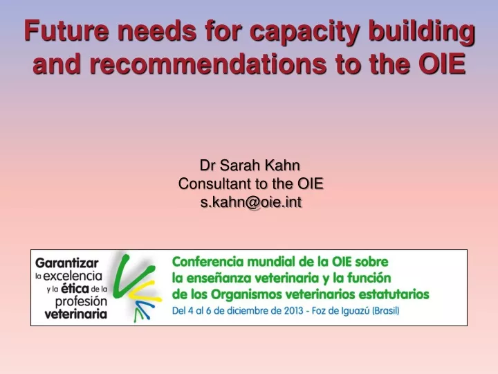 future needs for capacity building