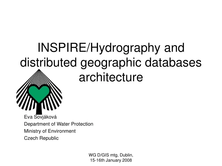 inspire hydrography and distributed geographic databases architecture
