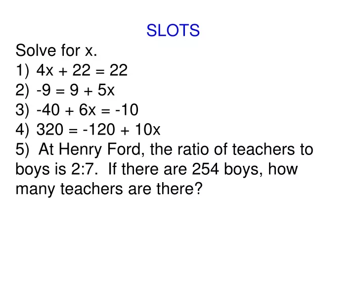 slots solve