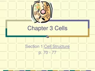 Chapter 3 Cells