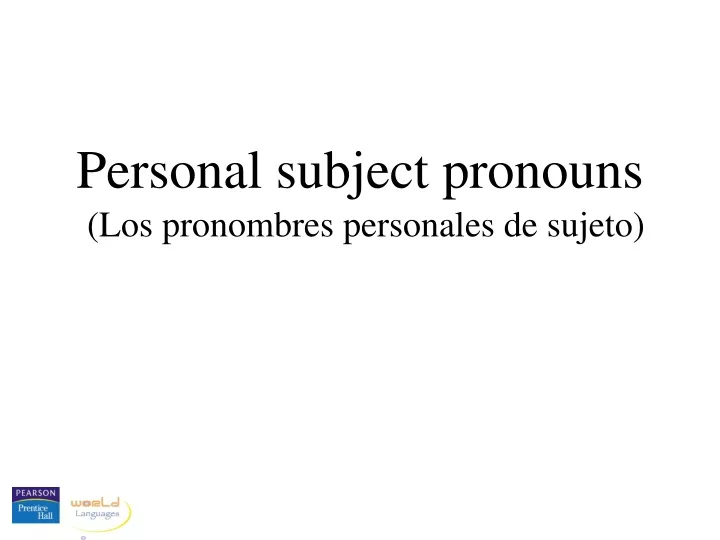 personal subject pronouns