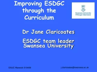 Improving ESDGC through the Curriculum
