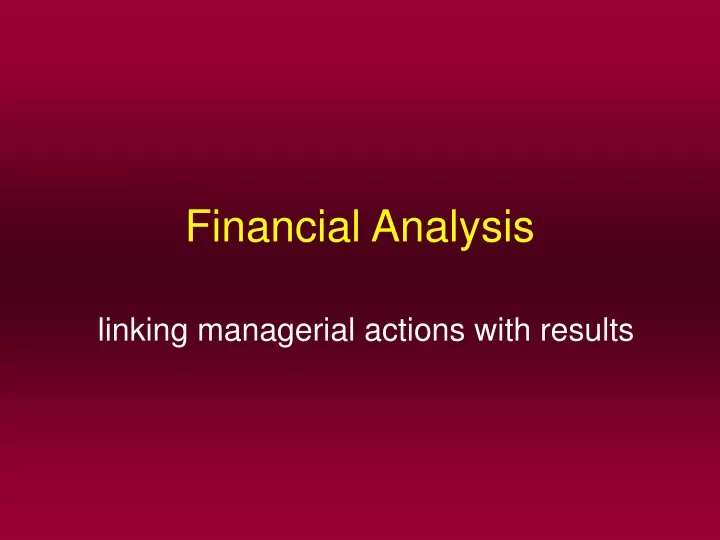 financial analysis