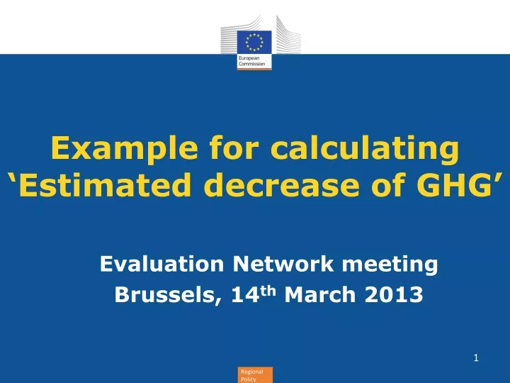 example for calculating estimated decrease of ghg