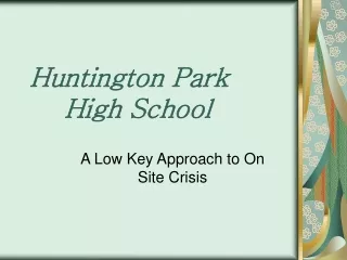 Huntington Park 	High School
