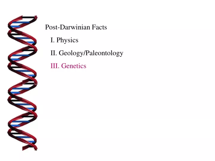 post darwinian facts i physics ii geology