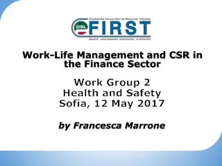 Work Group 2 Health  and  Safety Sofia, 12  May  2017 by Francesca  Marrone