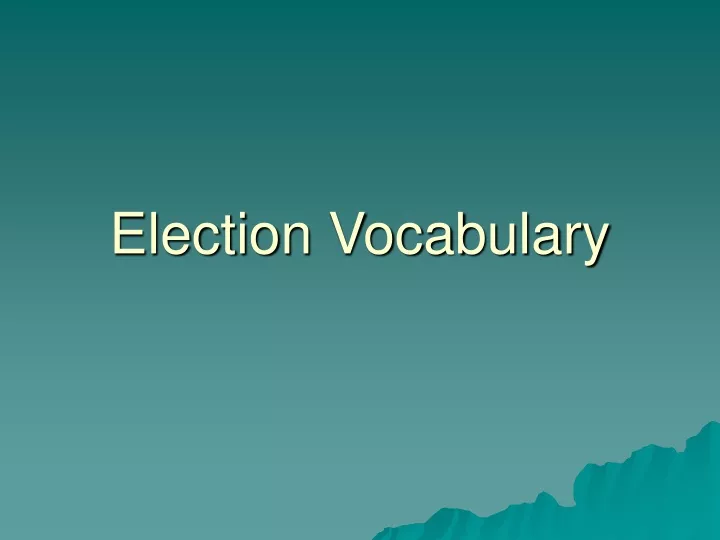 election vocabulary