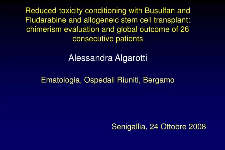 reduced toxicity conditioning with busulfan