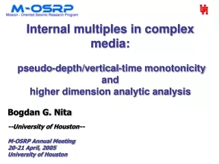 Internal multiples in complex media:  pseudo-depth/vertical-time monotonicity and