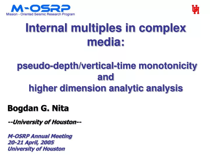 internal multiples in complex media pseudo depth