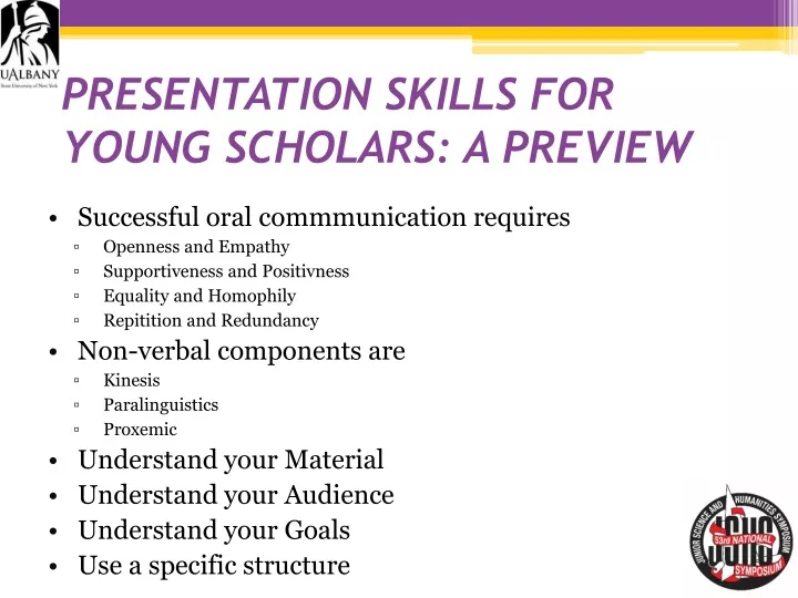 presentation skills for young scholars a preview