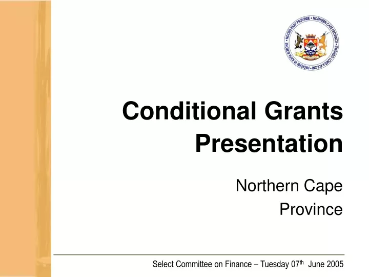 conditional grants presentation
