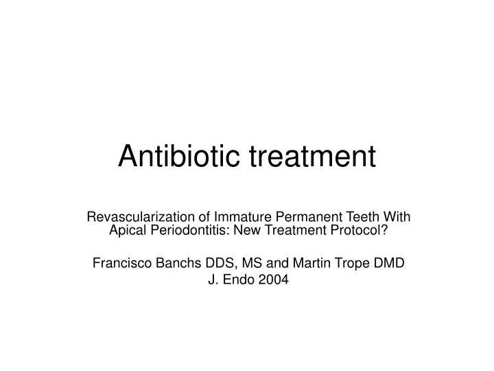 antibiotic treatment
