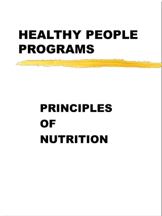 HEALTHY PEOPLE PROGRAMS