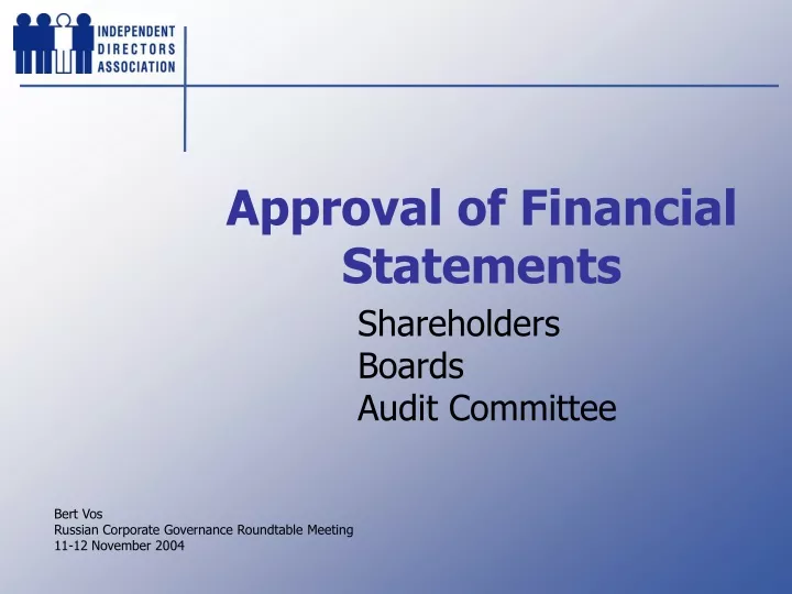 approval of financial statements