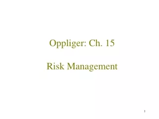 Oppliger: Ch. 15 Risk Management
