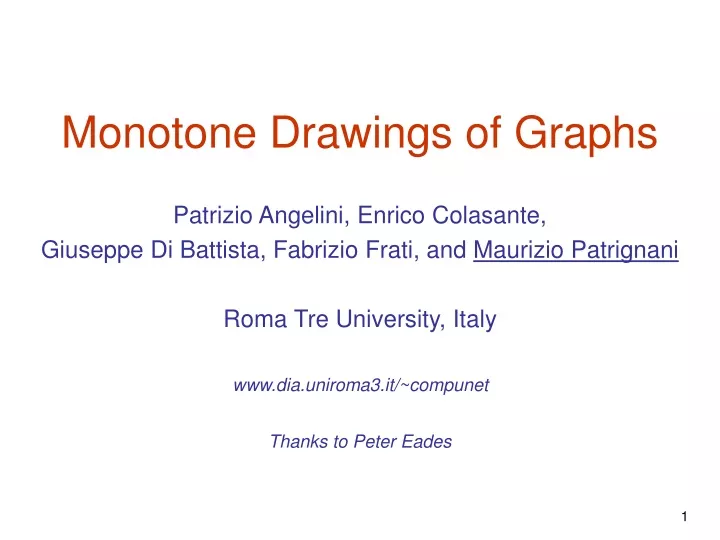 monotone drawings of graphs