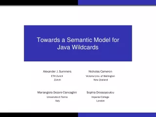 Towards a Semantic Model for  Java Wildcards