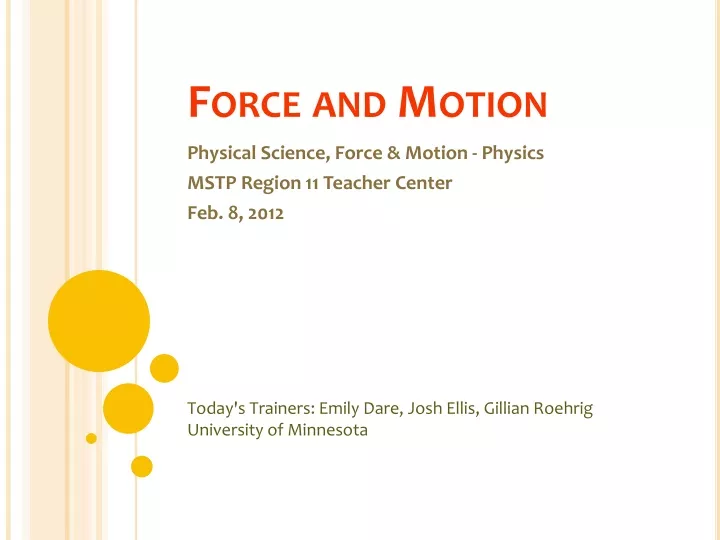 force and motion