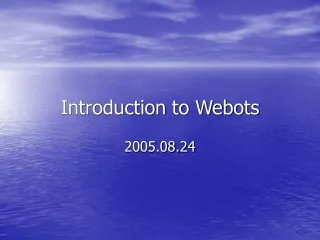Introduction to Webots