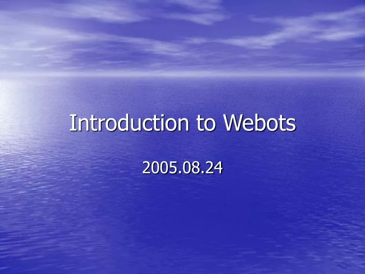 introduction to webots