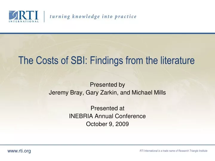 the costs of sbi findings from the literature